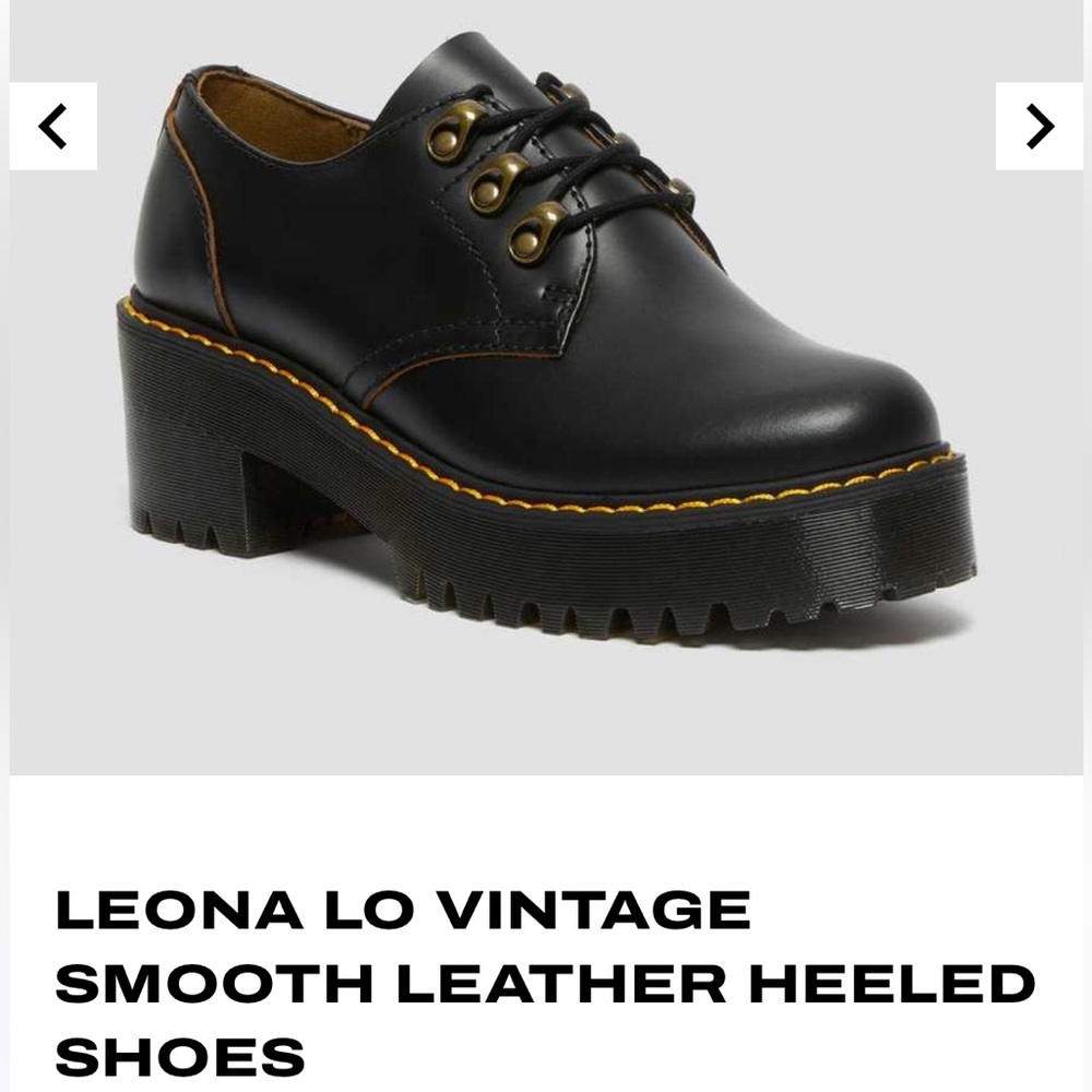 **SOLD** Dr. Martens Leona Lo Vintage Smooth Leather Heeled Shoes
